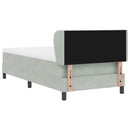 Box spring seng med hovedgærde Lysegrå 100 x 200 cm Fløjl