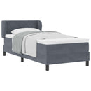 Box spring seng med hovedgærde Mørkegrå 100 x 200 cm Fløjl