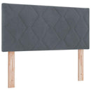 Box spring seng med hovedgærde Mørkegrå 100 x 200 cm Fløjl
