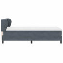 Box spring seng med hovedgærde Mørkegrå 100 x 200 cm Fløjl