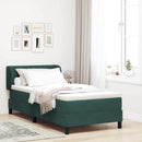 Box spring seng med hovedgærde Mørkegrøn 100 x 200 cm Fløjl
