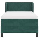 Box spring seng med hovedgærde Mørkegrøn 100 x 200 cm Fløjl