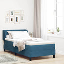 Box spring seng med hovedgærde Mørkeblå 100 x 200 cm Fløjl