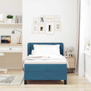 Box spring seng med hovedgærde Mørkeblå 100 x 200 cm Fløjl