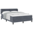 Box spring seng med hovedgærde Mørkegrå 140 x 190 cm Fløjl