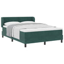 Box spring seng med hovedgærde Mørkegrøn 140 x 190 cm Fløjl