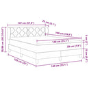 Box spring seng med hovedgærde Mørkeblå 140 x 190 cm Fløjl