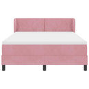 Box spring seng med hovedgærde Lyserød 140 x 190 cm Fløjl