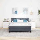 Box spring seng med hovedgærde Mørkegrå 140 x 200 cm Fløjl