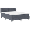Box spring seng med hovedgærde Mørkegrå 140 x 200 cm Fløjl