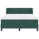 Box spring seng med hovedgærde Mørkegrøn 140 x 200 cm Fløjl