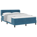 Box spring seng med hovedgærde Mørkeblå 140 x 200 cm Fløjl
