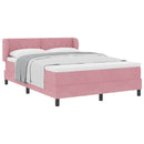 Box spring seng med hovedgærde Lyserød 140 x 200 cm Fløjl