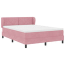 Box spring seng med hovedgærde Lyserød 140 x 200 cm Fløjl