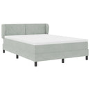 Box spring seng med hovedgærde Lysegrå 160 x 200 cm Fløjl