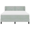 Box spring seng med hovedgærde Lysegrå 160 x 200 cm Fløjl