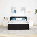 Box spring seng med hovedgærde Sort 160 x 200 cm Fløjl