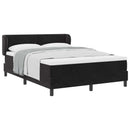 Box spring seng med hovedgærde Sort 160 x 200 cm Fløjl