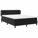 Box spring seng med hovedgærde Sort 160 x 200 cm Fløjl