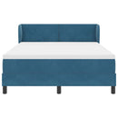 Box spring seng med hovedgærde Mørkeblå 160 x 200 cm Fløjl