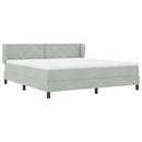 Box spring seng med hovedgærde Lysegrå 180 x 200 cm Fløjl