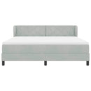 Box spring seng med hovedgærde Lysegrå 180 x 200 cm Fløjl