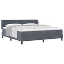 Box spring seng med hovedgærde Mørkegrå 180 x 200 cm Fløjl