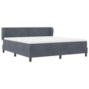 Box spring seng med hovedgærde Mørkegrå 180 x 200 cm Fløjl