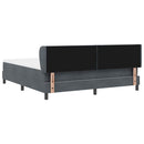 Box spring seng med hovedgærde Mørkegrå 180 x 200 cm Fløjl