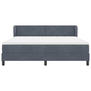 Box spring seng med hovedgærde Mørkegrå 180 x 200 cm Fløjl