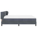 Box spring seng med hovedgærde Mørkegrå 180 x 200 cm Fløjl