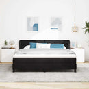 Box spring seng med hovedgærde Sort 180 x 200 cm Fløjl