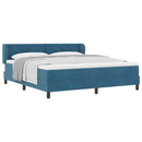 Box spring seng med hovedgærde Mørkeblå 180 x 200 cm Fløjl
