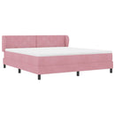 Box spring seng med hovedgærde Lyserød 180 x 200 cm Fløjl