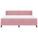 Box spring seng med hovedgærde Lyserød 180 x 200 cm Fløjl