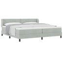 Box spring seng med hovedgærde Lysegrå 200 x 200 cm Fløjl