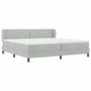 Box spring seng med hovedgærde Lysegrå 200 x 200 cm Fløjl