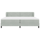 Box spring seng med hovedgærde Lysegrå 200 x 200 cm Fløjl