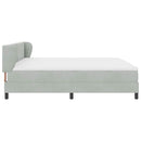 Box spring seng med hovedgærde Lysegrå 200 x 200 cm Fløjl