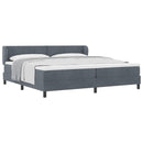 Box spring seng med hovedgærde Mørkegrå 200 x 200 cm Fløjl