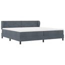Box spring seng med hovedgærde Mørkegrå 200 x 200 cm Fløjl
