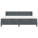 Box spring seng med hovedgærde Mørkegrå 200 x 200 cm Fløjl