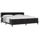 Box spring seng med hovedgærde Sort 200 x 200 cm Fløjl