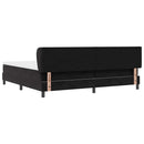 Box spring seng med hovedgærde Sort 200 x 200 cm Fløjl