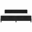 Box spring seng med hovedgærde Sort 200 x 200 cm Fløjl