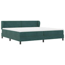 Box spring seng med hovedgærde Mørkegrøn 200 x 200 cm Fløjl