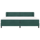 Box spring seng med hovedgærde Mørkegrøn 200 x 200 cm Fløjl