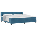 Box spring seng med hovedgærde Mørkeblå 200 x 200 cm Fløjl