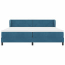 Box spring seng med hovedgærde Mørkeblå 200 x 200 cm Fløjl