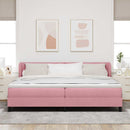 Box spring seng med hovedgærde Lyserød 200 x 200 cm Fløjl